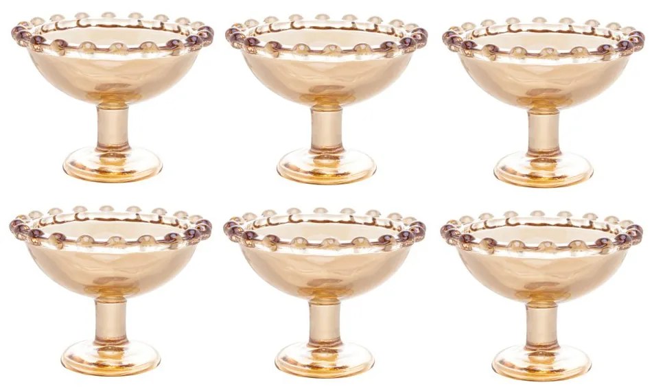 Jogo Taças Para Licor 6 Peças Cristal Pearl Âmbar 8x6cm 28222 Wolff