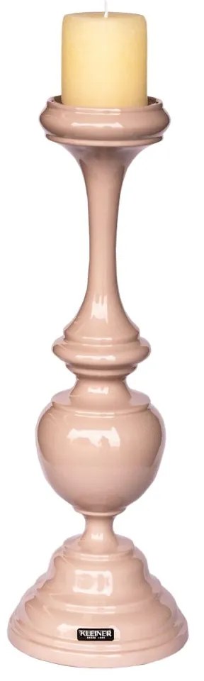 Castiçal Torneado - Rosa Blush