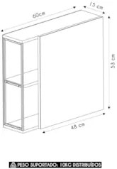 Armário de Banheiro Espelheira Com 1 Porta Click Branco Z54 - Mpozenat