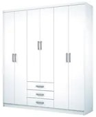 Guarda Roupa Caju 6 Portas de Abrir Branco - Henn