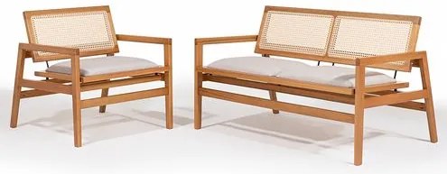 Conjunto Poltrona e Sofá 02 Lugares Alba Encosto Tela - 78426 Sun House