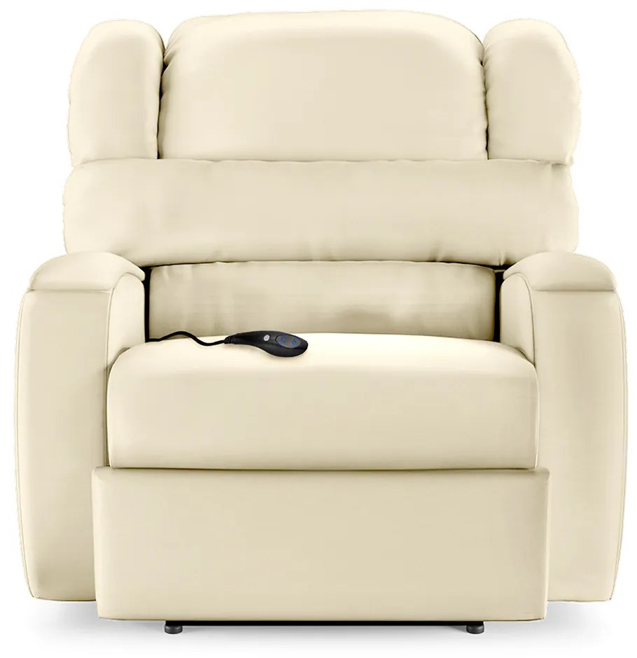 Poltrona do Papai Sala de Cinema Reclinável Kylie Controle Power Elétrico USB PU Bege G23