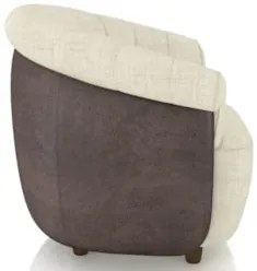 Poltrona Sala de Estar Pé Madeira Lykan Linho Bege/Caramelo Z32 - Mpoz