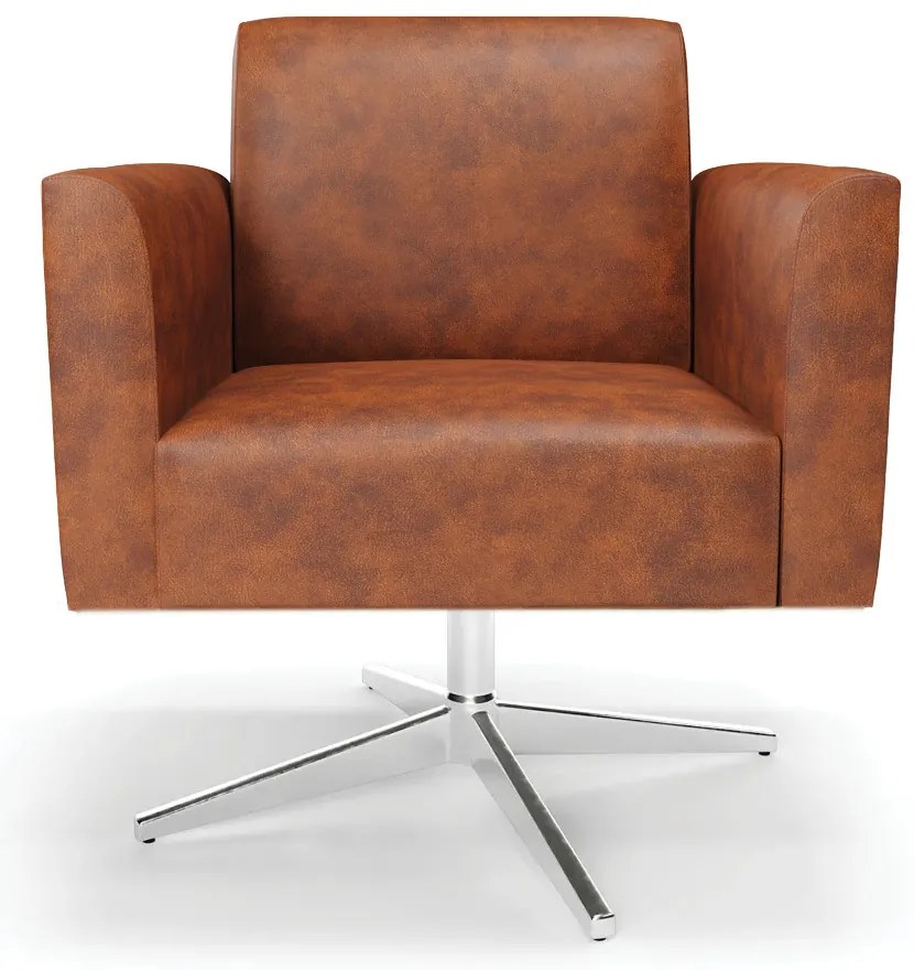 Poltrona Giratória Marisa Corano Nozes Base Cromada