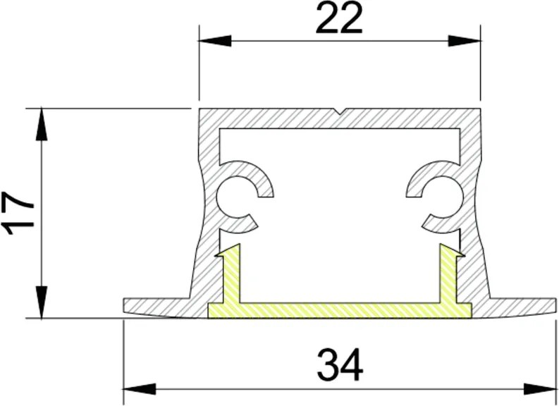 Perfil Embutir Para Fita Led Garbo 300Cm 3,4X300X1,7Cm | Usina 30030/3... (BT - Branco Texturizado)