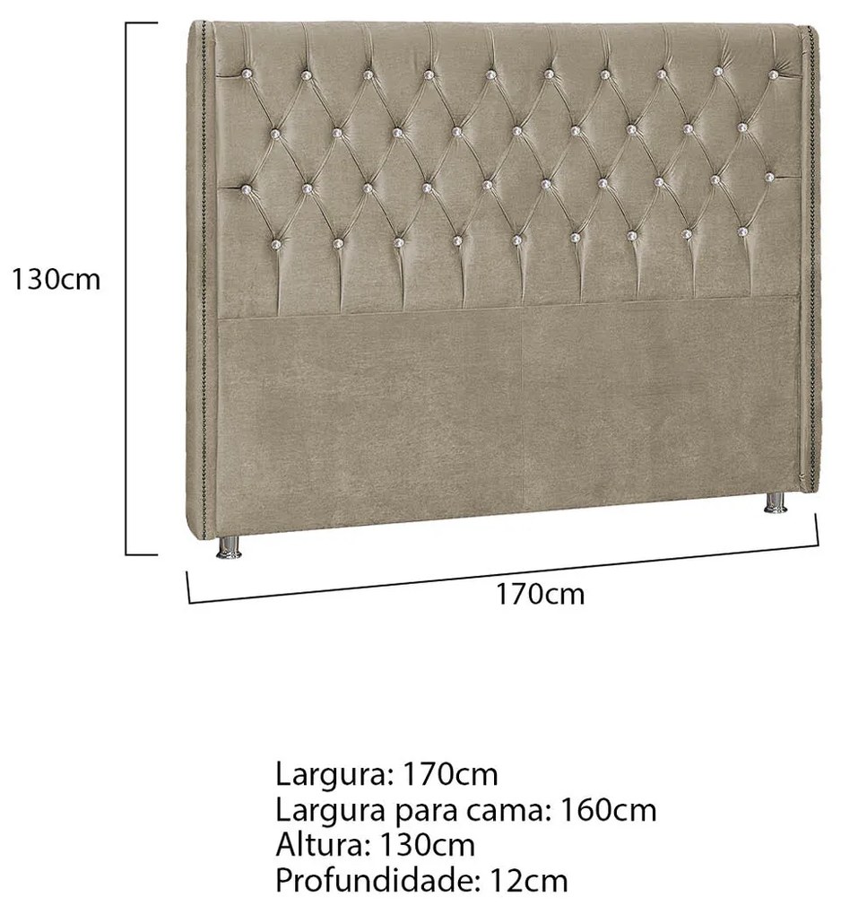 Cabeceira Queen Tóquio P04 160 cm Suede - ADJ Decor