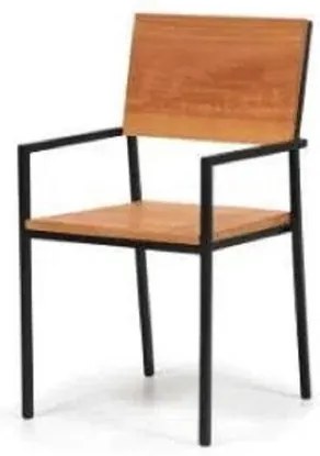 Cadeira Haven Com Braço Tampo Mel Base Preta 85cm - 62445 Sun House