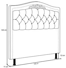 Cabeceira Cama Box Casal King 195cm com Tachas Imperial J02 Linho Graf