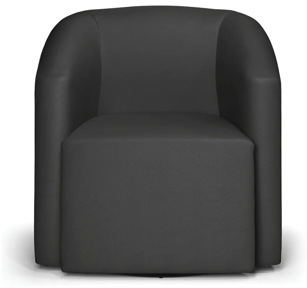 Poltrona Decorativa Base Giratória Stella Max Sintético D03 - D'Rossi - Preto