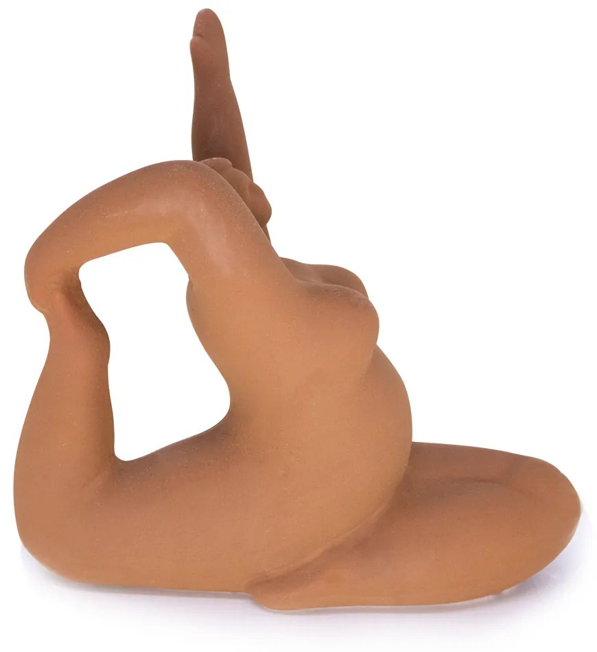 Escultura Yoga Terra Em Cerâmica Sala Estilo Nórdico 22,3 Cm - D'Rossi