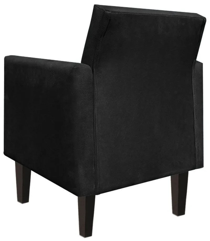 KIT 02 POLTRONAS JADE SUEDE PRETO PES CH