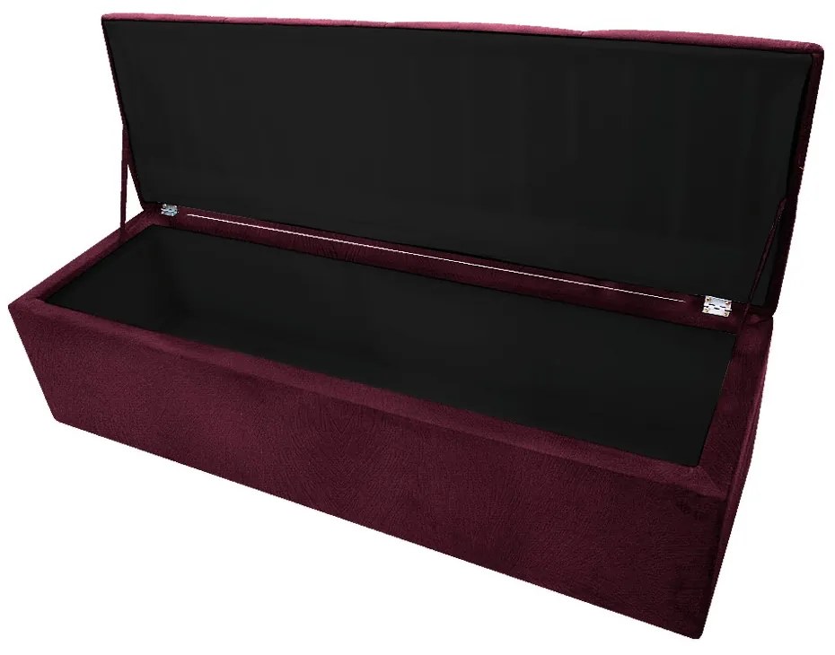Calçadeira Munique 195 cm King Size Suede Bordô - ADJ Decor