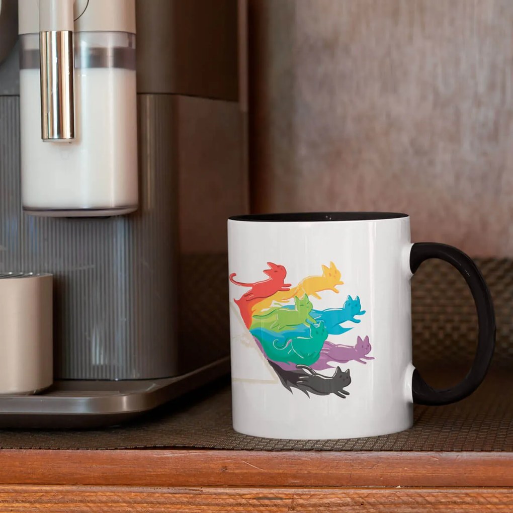 Kit Copo Térmico Com Abridor e Caneca Gato Prisma Cat