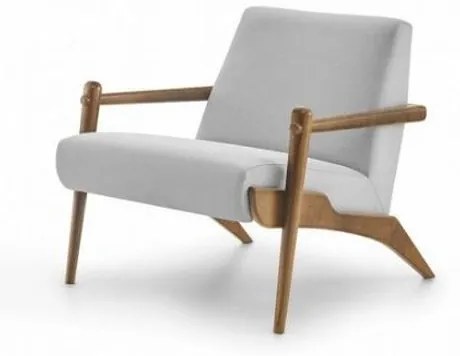 Poltrona Amba Base Teca Tecido Caravaggio 72cm - 62447 Sun House