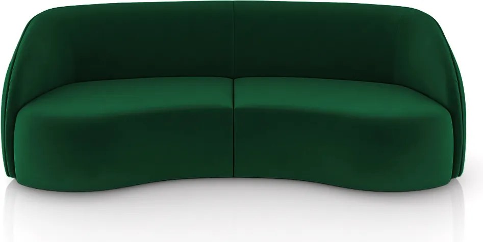 Sofá Decorativo Sala de Estar Bipartido 288cm Clarke Veludo Verde G45 - Gran Belo