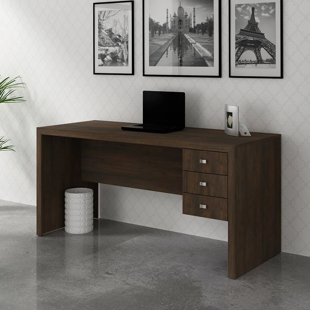 Mesa para Escritório Home Office ME4113 MDP Rustico G69 - Gran Belo