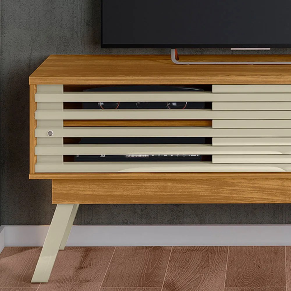 Rack TV 65 Pol 150cm Bancada para Sala Orlin Cumaru/Opala M20 - D'Rossi
