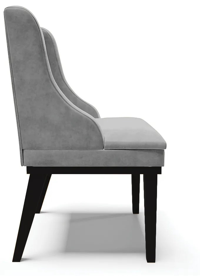 Cadeira de Jantar Liz Suede Base Fixa Madeira Preto D03 - D'Rossi - Cinza
