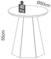 Mesa de Apoio Base Hexagonal West D01 Off White/Freijó - Mpozenato