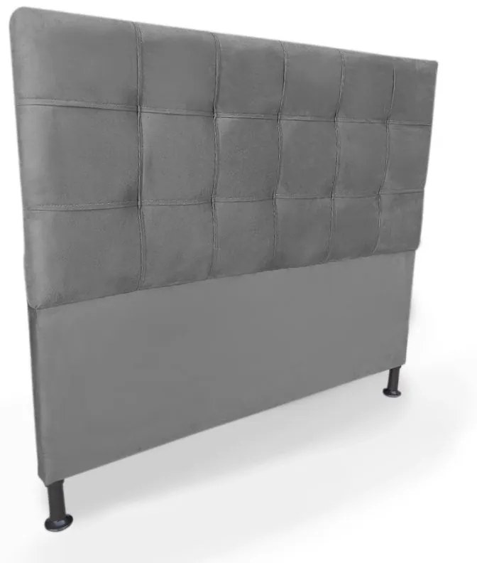 Cabeceira Cama Box Queen 160cm Maya Suede Cinza - Sheep Estofados - Cinza