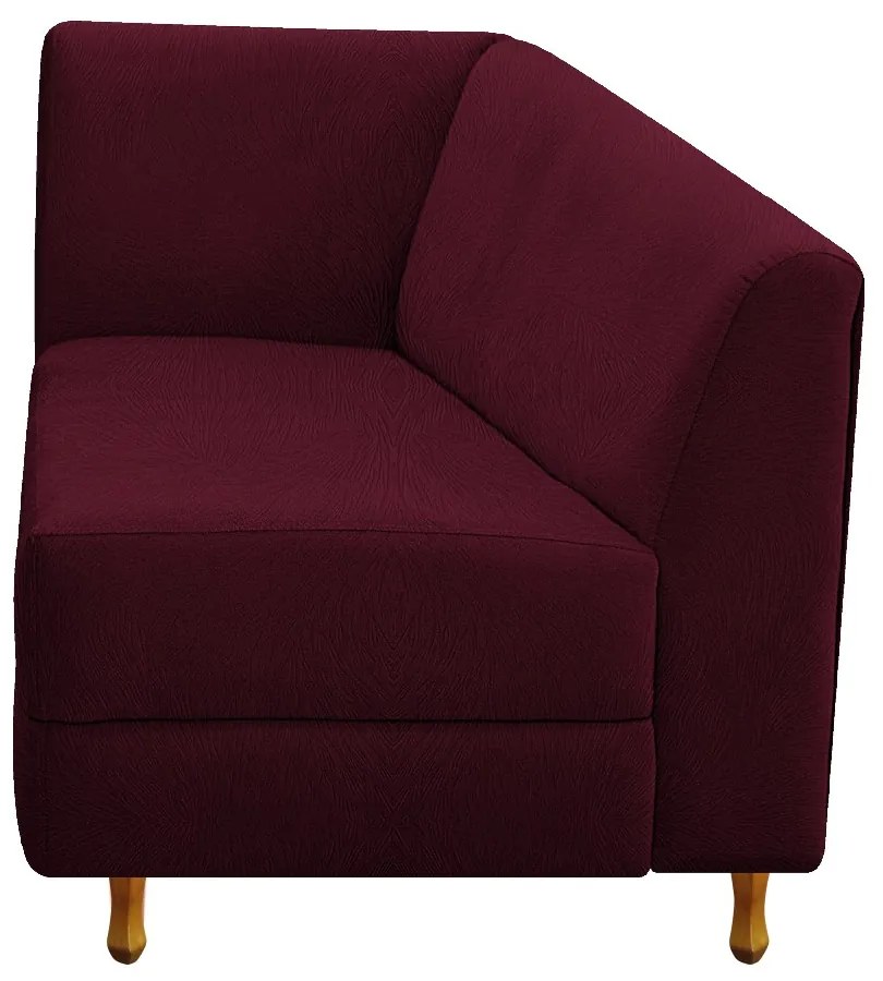Recamier Valéria 140cm Lado Direito Suede Bordô - ADJ Decor