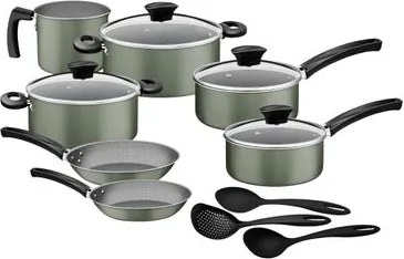 Kit Cozinha Tramontina Michigan 10 Peças em Alumínio Starflon Max Verde Oliva