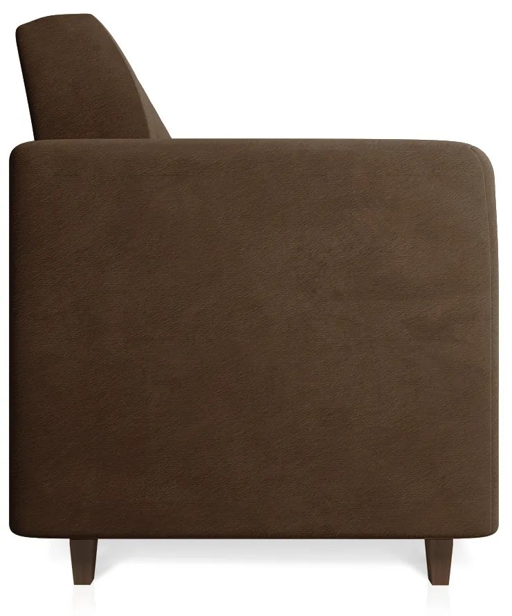 Sofá 03 Lugares Arezzo Suede Marrom Pés Chanfrado Tabaco - D'Rossi
