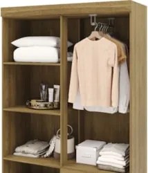 Guarda Roupa Solteiro 103cm Com 4 Portas Ideal Nature - Vila Rica