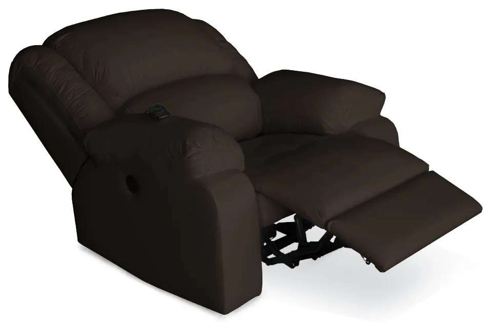 Poltrona Decorativa Magnum Reclinável Elétrica com Massagem Courino Marrom