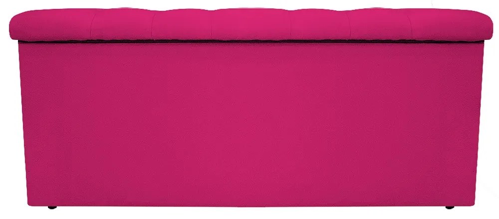 Recamier Baú Estofada Mel 90 cm Solteiro Com Capitonê  Suede Pink - ADJ Decor