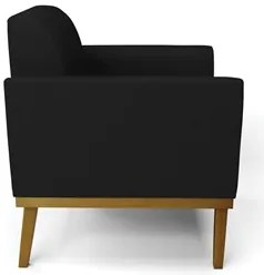 Sofá Namoradeira e 2 Poltronas Base Madeira Castanho Maressa Linho Pre