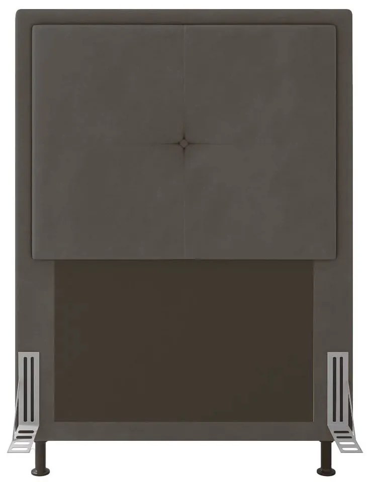 Cabeceira Solteiro Cama Box 90cm para Quarto Ametista Suede M11 - D'Rossi - Grafite
