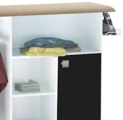 Balcão tábua de Passar Roupa Mariana Branco/Preto - AJL Móveis