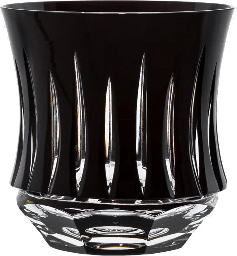 Copo de Cristal Lapidado Artesanal p/ Whisky - Preto - 66  Preto - 66
