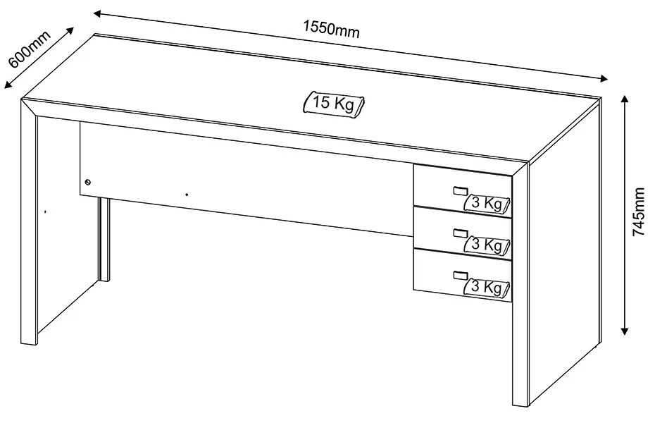 Mesa para Escritório Home Office ME4113 MDP Amendoa G69 - Gran Belo