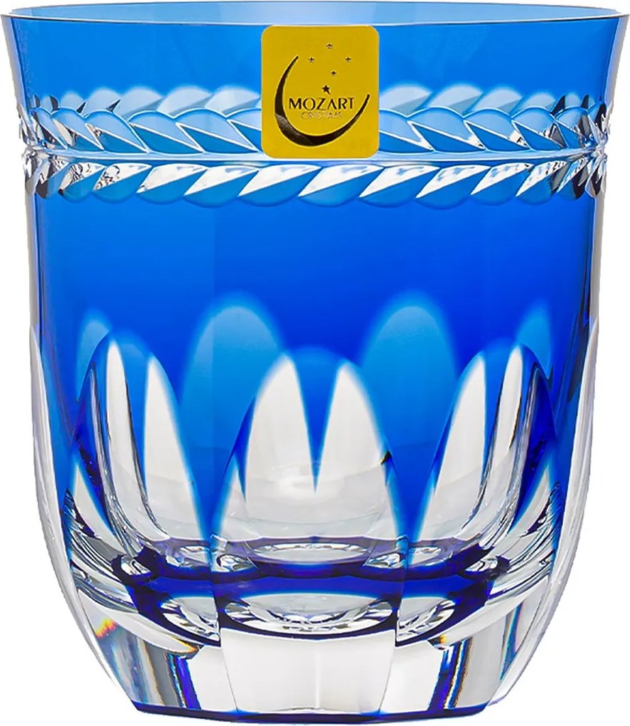 Copo de Cristal Lapidado p/ Whisky - Azul - 17  Azul - 17