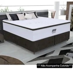Base Para Cama Box Casal Queen Size Bipartido 158cm Suede Liso Tower N
