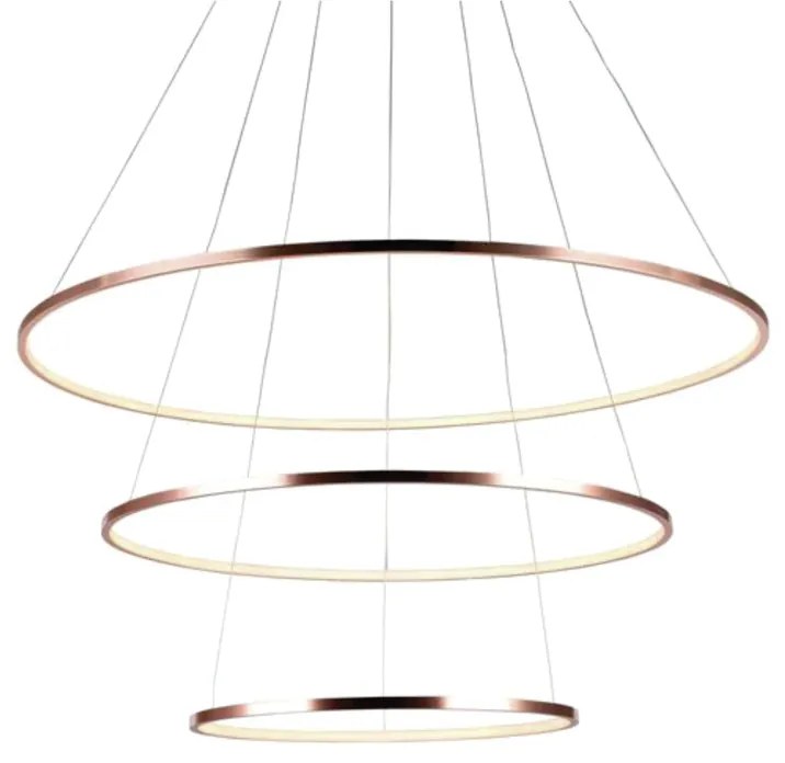 Pendente Birdie Aros Ø80X2Cm / Ø60X2Cm / Ø40X2Cm Led 39W 3000K Bivolt... (Cobre)