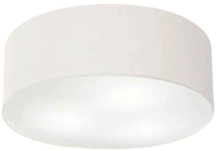 Plafon Cilíndrico Md-3057 Cúpula em Tecido 55x15cm Branco - Bivolt
