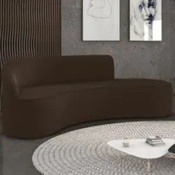Sofá 4 Lugares Para Sala 220cm Orgânico Wendi Suede Marrom I01  - Mpoz