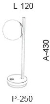 Abajur Metal E Globinho 25X12X43Cm 1 X G9 Globo Ø12Cm |Old Artisan Abj... (PRETO / CROMADO)