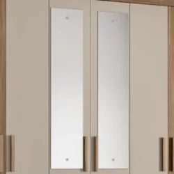 Guarda Roupa Casal 165cm Com Espelho Khani Carvalho/Fendi Z17 - Mpozen