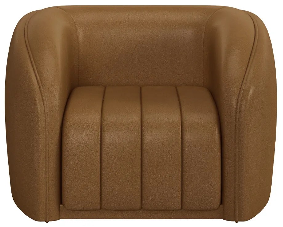 Poltrona Decorativa Sala de Estar Adam PU Caramelo G45 - Gran Belo