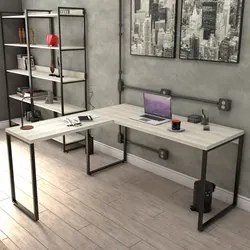 Kit 2 Mesas de Escritório Office em L 150x150cm Estilo Industrial Pris