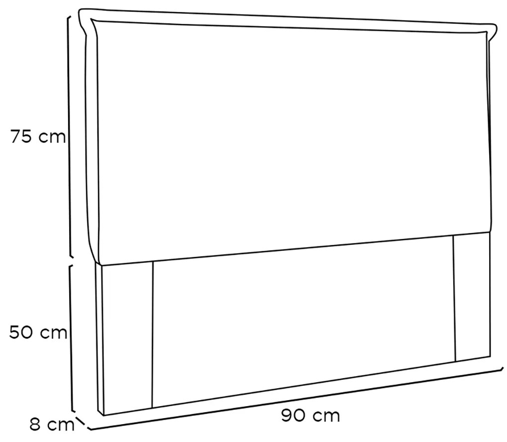 Cabeceira Estofada Nápoles 90 cm Solteiro Linho - ADJ Decor