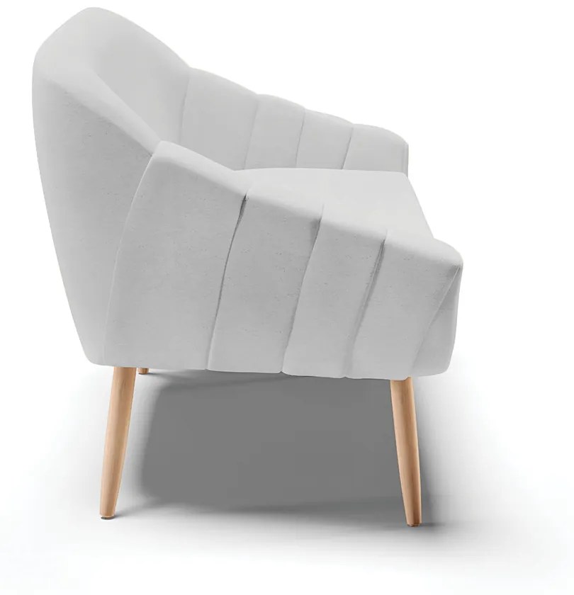 Namoradeira 02 Lugares Giovana Linho Pés Palito Natural - Indo Decorar - A05 Cinza