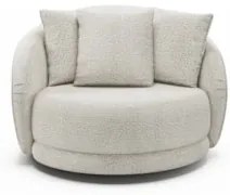Kit 2 Poltronas Decorativa Giratória para Sala Kaly Z32 Boucle Branco