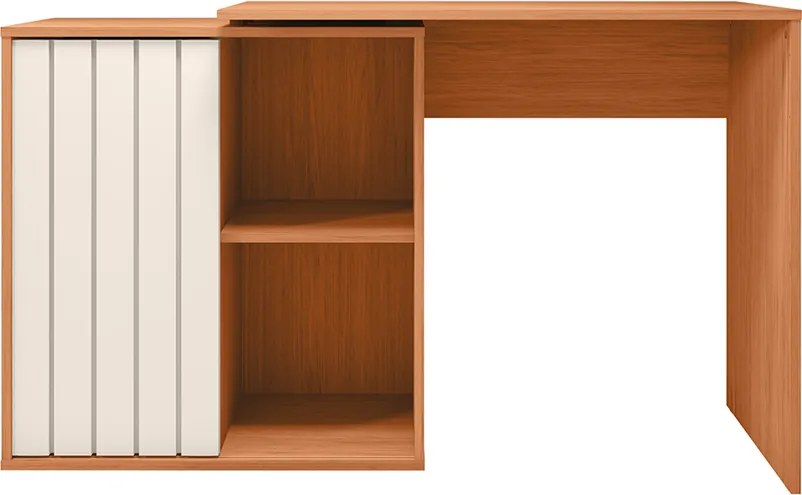 Escrivaninha Mesa Computador 140cm Tamires Freijó/Off White C01 - D'Rossi
