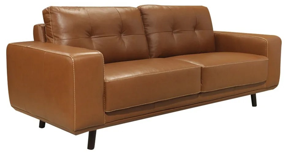 Sofá de Couro 4 lugares Antonela M06 Cor Conhaque 457 - ADJ DECOR