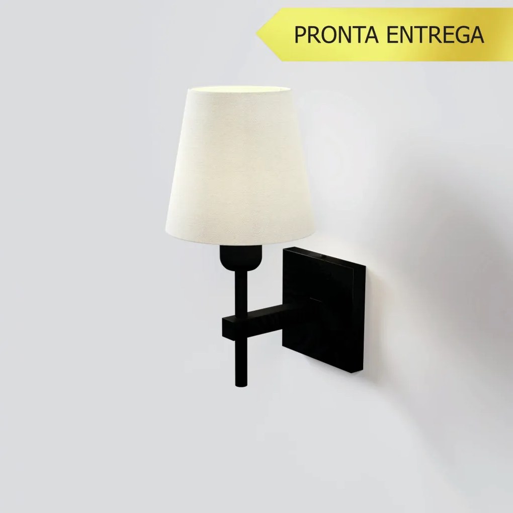 Arandela Tocha Small Cúpula Tecido 01Xe27 Mini Bulbo G45 - Qimporta Ar... (BRANCO)